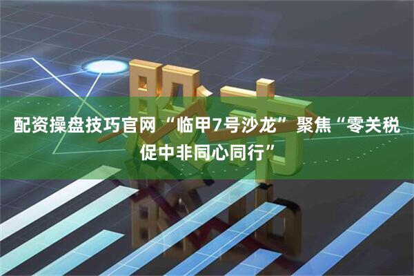 配资操盘技巧官网 “临甲7号沙龙” 聚焦“零关税促中非同心同行”
